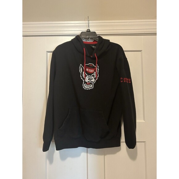 NC State Hoodie Men Medium Black Red Wolfpack Pullover College Football Game Day - Picture 1 of 4